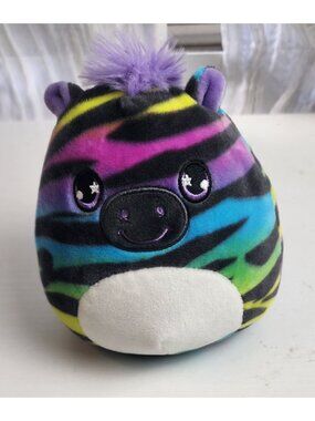 Squishmallows Zaylee the Zebra 5" Plush - Rainbow Stripes Fuzzy Purple Mane